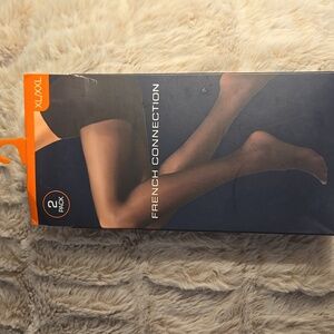 French Connection Black XL/XXL Women's Sheer Tights 2-Pack NWT